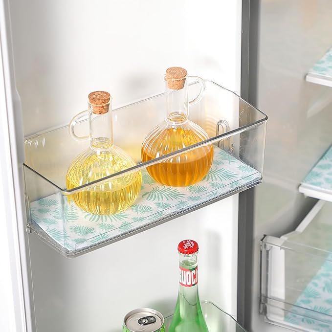 Cooyes Drawer and Shelf Liner for Kitchen Cabinets, Cloth Material, Non Slip Refrigerator Liners Washable, Fridge Mats for Glass Shelves and Bins, 6 Pack, 12" × 24"