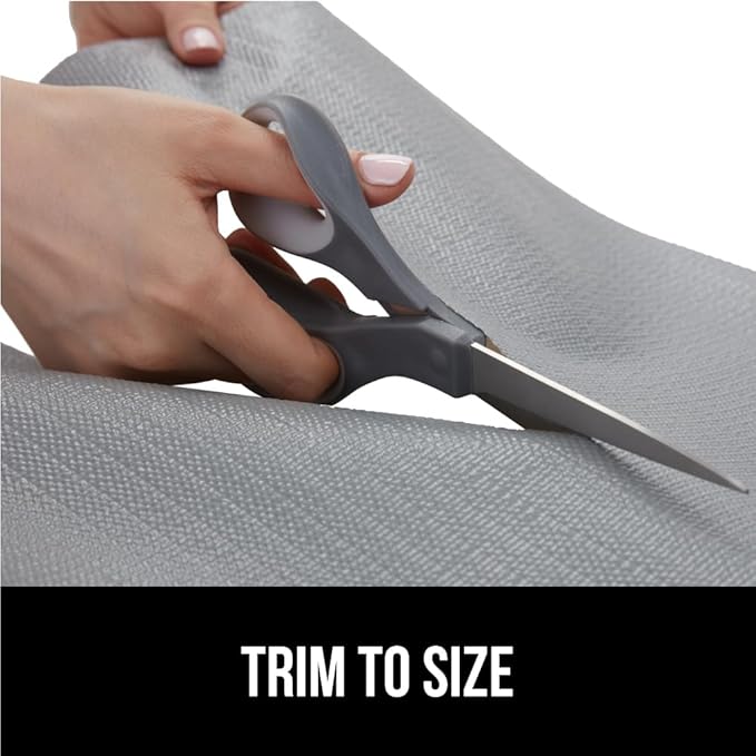 GORILLA GRIP DripGuard Shelf Liner, Non Adhesive Drawer and Kitchen Cabinet Protector, Slip Resistant BPA Free Smooth Surface Plastic Liners for Cabinets, Bathrooms, Closets, 17.5x240 Inch, Gray