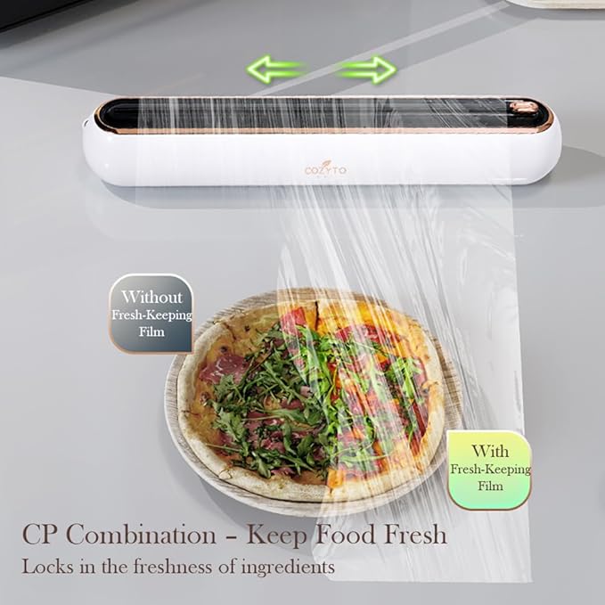 EasyCutter- The Premium Effortless Cling Film Dispenser for Every Kitchen by COZYTO (Classic Black)
