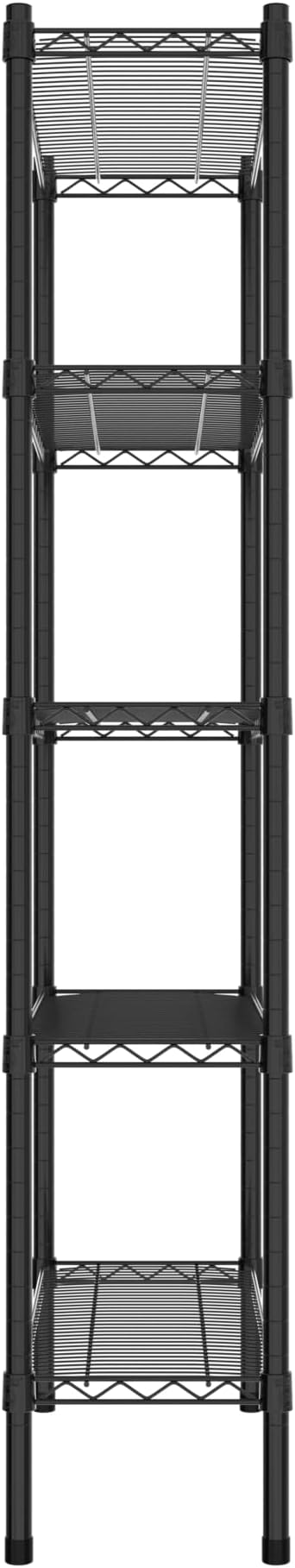 Commercial NSF Listed Black Epoxy Stationary Wire Shelving Kit 12" x 30" x 64", with 5 Shelves Perfect for Warehouse, Walk-in Refrigerator, Freezer, Grocery Store, Restaurant, Dishroom