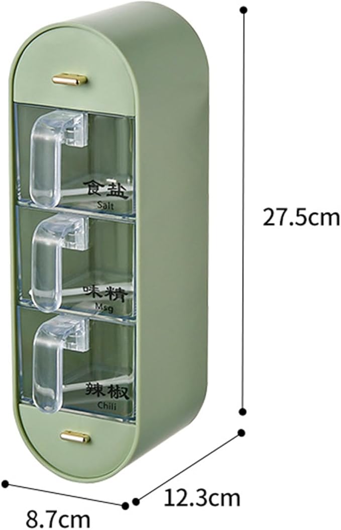 Wall Mounted Seasoning Box, Versatile Jar Storage Container with Multiple Compartments, for Home Kitchen Organization