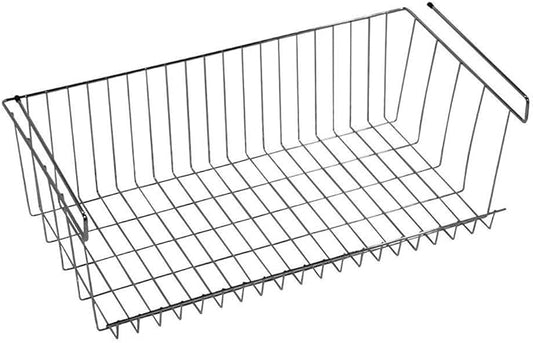 LTL Home Products More Inside Hanging Under Shelf Storage Basket, Small, Chrome