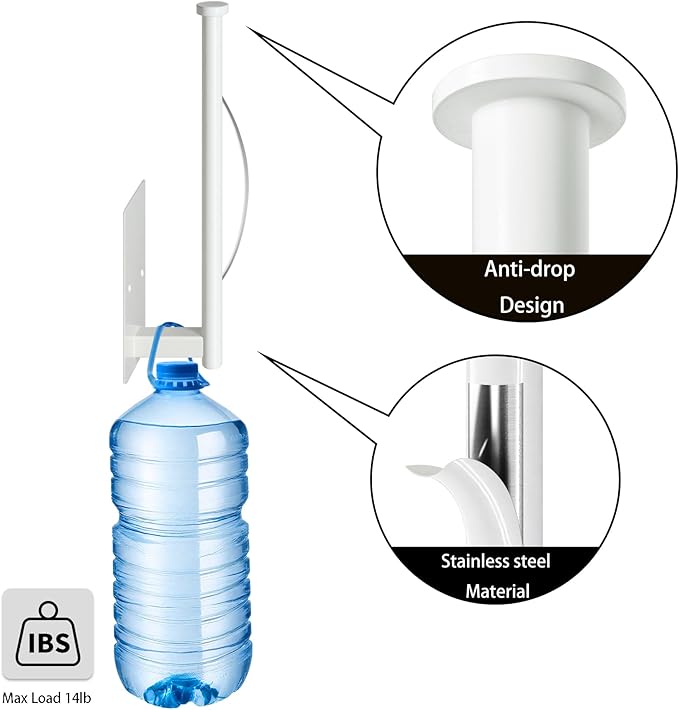 Paper Towel Holder Under Cabinet, Single Hand Operable Tearing Off Paper Towels with Damping Effect, Both Available in Adhesive and Screws, Stainless Steel (White)