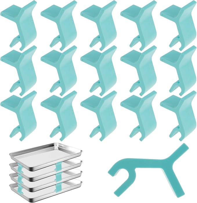 16Pcs Baking Sheet Stackers, Space-Saving Tray Stackers, Reusable Trays Stacking Holder, Kitchen Countertop for Canteens Fast Food Restaurants，Multipurpose Baking Tray Stackers for Freeze Dryer Trays