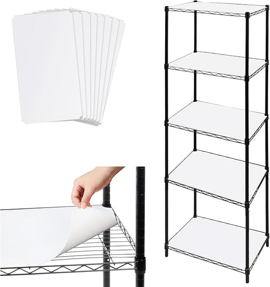 Sliner 8 Pack 11.8 x 16.6 Inch Wire Shelf Liner White Plastic Waterproof Liners for Organizing Metal Rack Shelves, Kitchen Cabinets, Cupboard, Pantry