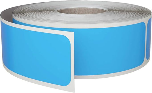 Royal Green Rectangle Label Stickers 3 x 1 inch (7.5cm x 2.5cm) Light Blue Sticker Roll - 250 Pack