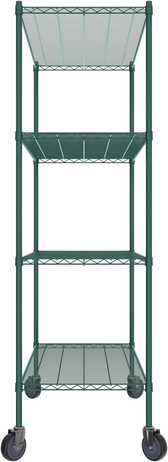 Commercial NSF Listed Green Epoxy Mobile Wire Shelving Kit 24" x 54" x 80", with 4 Shelves Perfect for Warehouse, Walk-in Refrigerator, Freezer, Grocery Store, Restaurant, Dishroom