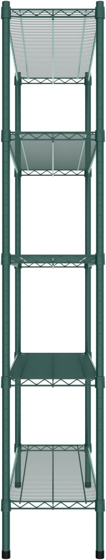 Commercial NSF Listed Green Epoxy Stationary Wire Shelving Kit 14" x 48" x 74", with 5 Shelves Perfect for Warehouse, Walk-in Refrigerator, Freezer, Grocery Store, Restaurant, Dishroom
