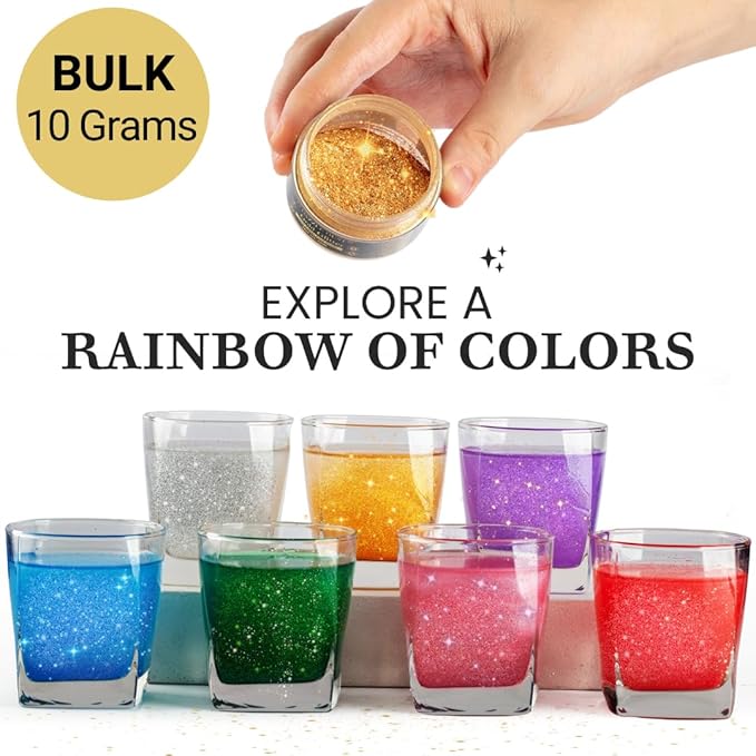 Dazzle Dust Edible Glitter Sprinkles for Cake Decorating, Drinks, Cookie, Icing, Dessert Decorations, Sparkly Luster, Food-Grade, Vegan, Gluten Free, Kosher, Bulk 10g, Blue