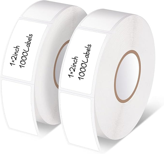 2000 Pcs Removable Freezer Labels, 1" x 2" Blank Label Stickers with Perforation Line Waterproof Oil Resistant Sticker Labels for Food Containers Jars Bottle