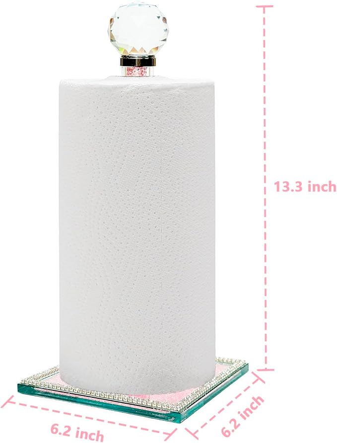 Crystal Paper Towel Holder Countertop Bling Pink Paper Towel Holder Stand
