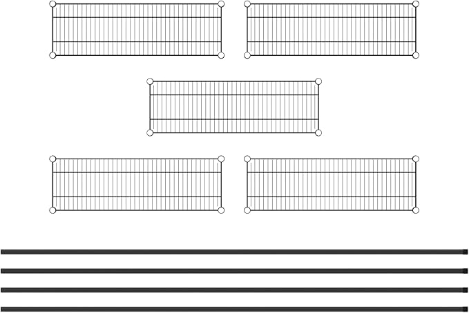 Commercial NSF Listed Black Epoxy Stationary Wire Shelving Kit 12" x 36" x 96", with 5 Shelves Perfect for Warehouse, Walk-in Refrigerator, Freezer, Grocery Store, Restaurant, Dishroom