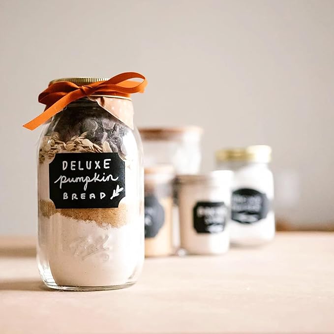 220 Pcs Waterproof Chalkboard Labels，2 Sizes with 1 White Chalk Marker, Reusable Label for Pantry, Jars, Storage Bin, Food Container, Jars, Containers