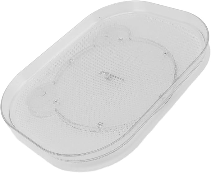 Cryfokt Turntable Organizer for Refrigerator, Non Slip Bottom 360 Degree Rotating Storage Tray, Space Saving Refrigerator Organizer and Storage Tray for Snacks (1)
