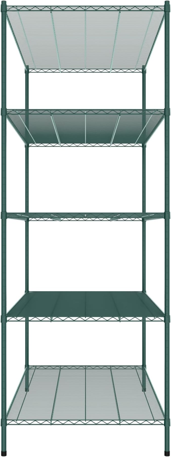 Commercial NSF Listed Green Epoxy Stationary Wire Shelving Kit 36" x 72" x 96", with 5 Shelves Perfect for Warehouse, Walk-in Refrigerator, Freezer, Grocery Store, Restaurant, Dishroom