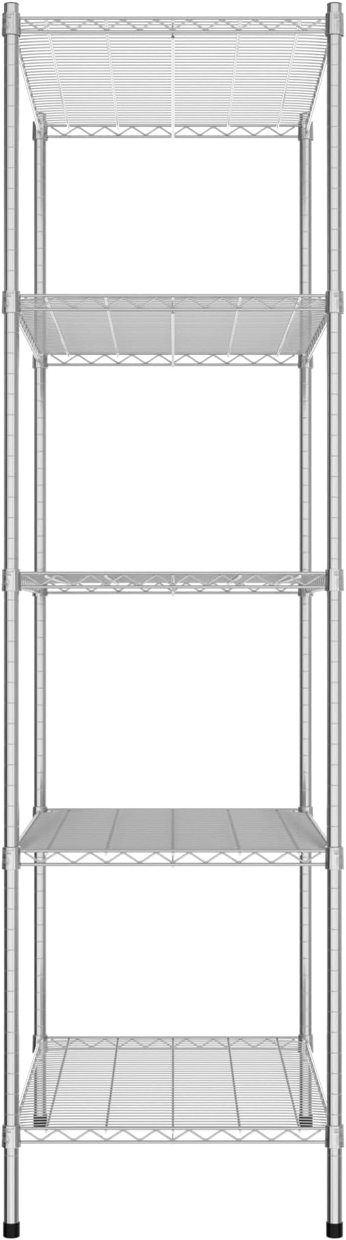 Commercial NSF Listed Chrome Stationary Wire Shelving Kit 24" x 36" x 86", with 5 Shelves Perfect for Warehouse, Walk-in Refrigerator, Freezer, Grocery Store, Restaurant, Dishroom