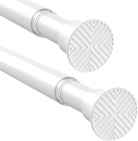 2Pack White Tension Curtain Rods 31 to 62 Inch Small Curtain Rods No Drilling Short Tension Rod Adjustable Spring Curtain Rod for Windows Door Closet Pressure Rod