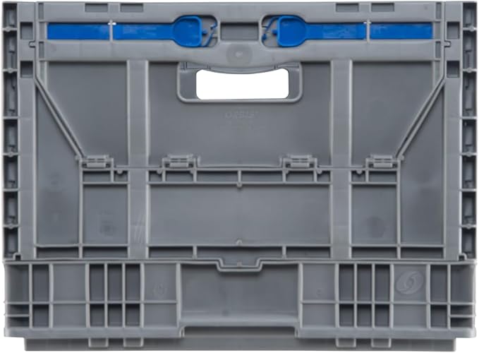 Hudson Exchange 23.62 x 15.75 x 11.81" (15.2 Gallon, 160 Pack) Collapsible Straight Wall Handled Storage Container Tote, Gray