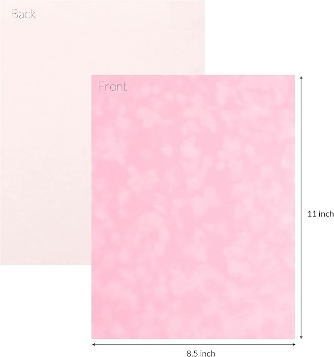 S.E.I Bubblegum Velvet Paper, Felt Fabric For Drawer and Jewelry Box Liner, 8.5" x 11" - 12 Sheets