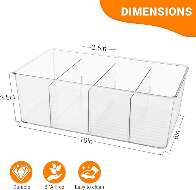 2 Pack Sauce Packet Organizer, Storage Box for Ketchup Packets, Hot Sauce Packets, and Condiment Packets, Made of Clear Plastic, Suitable for Kitchen Storage, Refrigerator Storage, One Lid Included