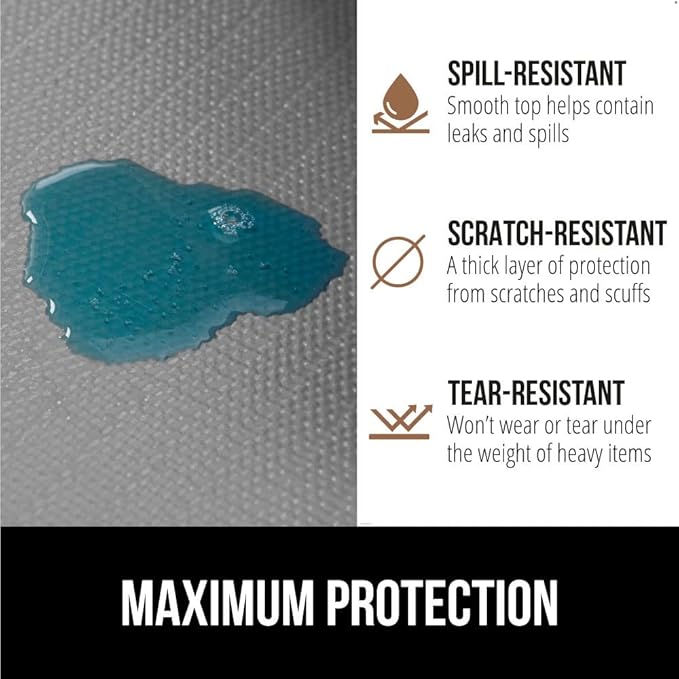 GORILLA GRIP DripGuard Shelf Liner, Non Adhesive Drawer and Kitchen Cabinet Protector, Slip Resistant BPA Free Smooth Surface Plastic Liners for Cabinets, Bathrooms, Closets, 12x240 Inch, Gray