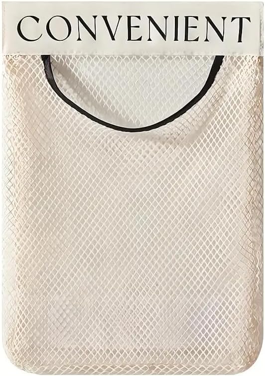 Wall-Mounted Plastic Bag Dispenser – Removable Mesh Holder with Strong Adhesive, Kitchen & Pantry Organizer