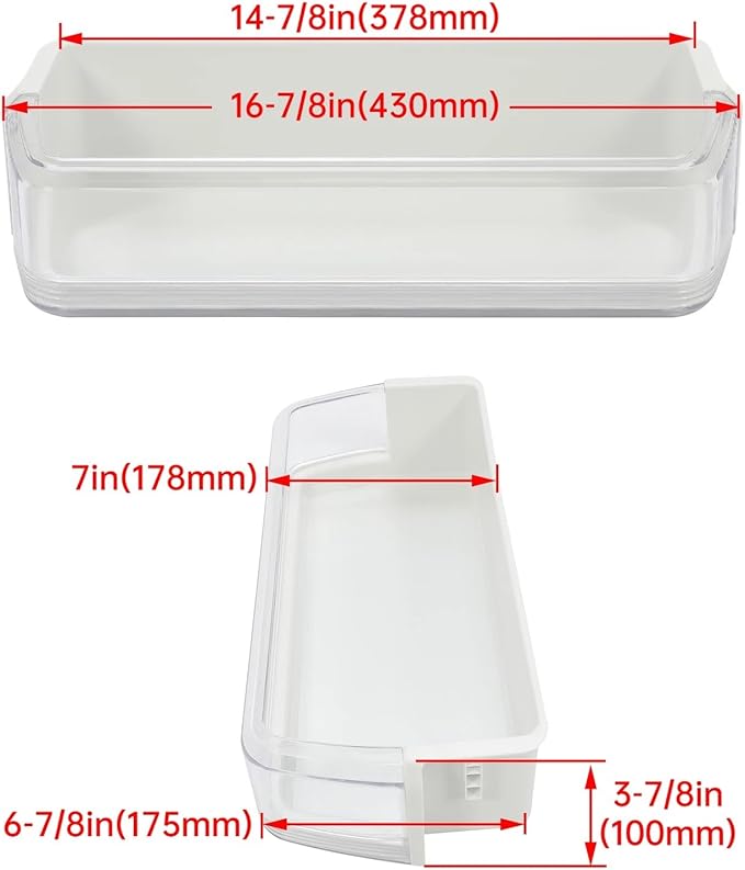 DA97-06177C Upper Right Door Bin - for Samsung Refrigerator Door shelves - Fridge door condiments beverages organizer - Refrigerator door bin replacement - Fridge plastic shelves bins - W 16-7/8 in
