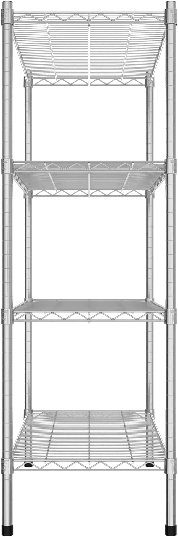 Commercial NSF Listed Chrome Stationary Wire Shelving Kit 18" x 36" x 54", with 4 Shelves Perfect for Warehouse, Walk-in Refrigerator, Freezer, Grocery Store, Restaurant, Dishroom