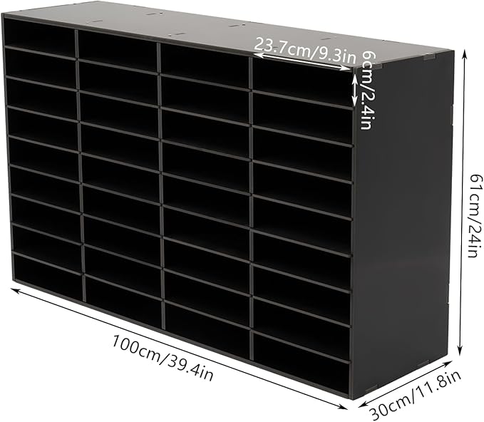 36 Compartment File Organizer - Document Storage Cabinet with Detachable Partitions, Anti-Slip Pads, for Office Home School