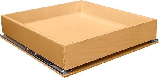 SlidingSusan Pull Out Drawer Organizer for Cabinets, Gliding Soft Close Shelves for Kitchen, Pantry, Bathroom, & Storage Organization, 9 Ply Baltic Birch, 18 Inch Wide x 18 Inch Deep