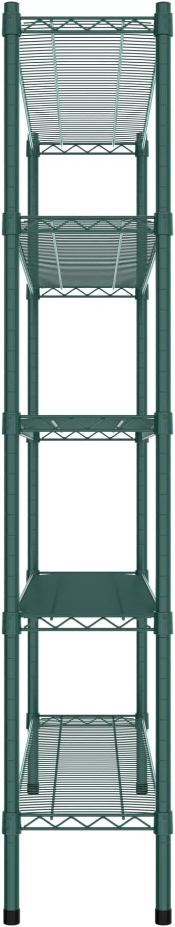 Commercial NSF Listed Green Epoxy Stationary Wire Shelving Kit 12" x 48" x 64", with 5 Shelves Perfect for Warehouse, Walk-in Refrigerator, Freezer, Grocery Store, Restaurant, Dishroom