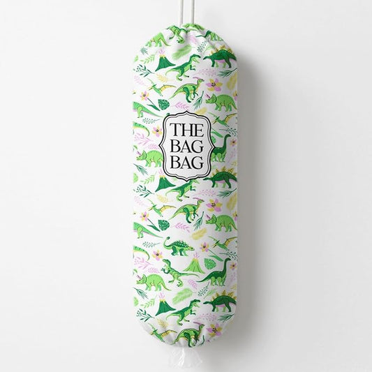 The Bag Bag Grocery Bags Holder, Dinosaur Pattern Grocery Bags Holder Organizer For Shopping Sack, Reusable Hanging Trash Sack Dispenser, Kitchen Gift For Women Family Friends