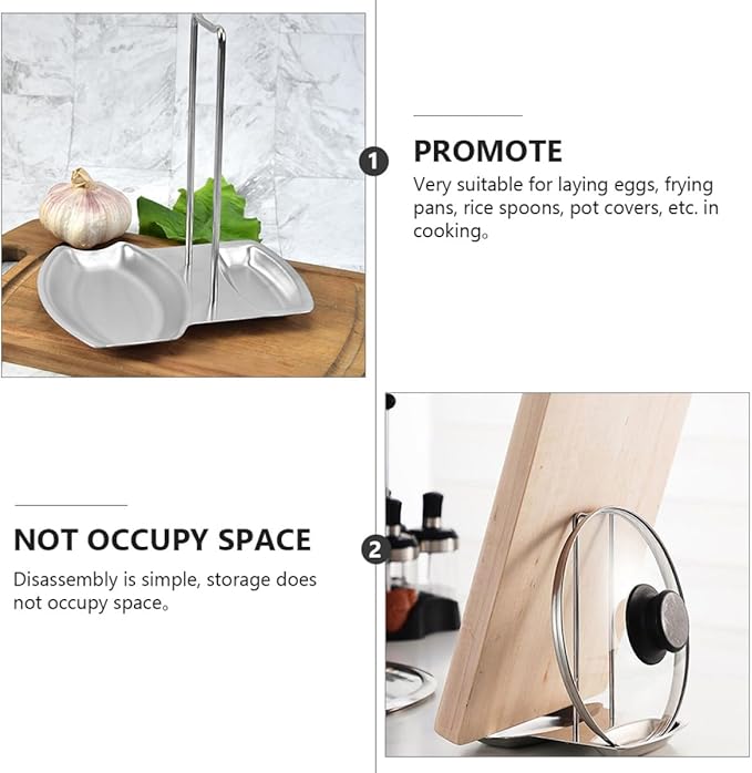 DOITOOL Stainless Steel Kitchen Utensil Rack with Lid and Spoon Stand Removable Organizer for Pots Pans and Cooking Utensils Easy-clean Stove-top Storage for Multi-tasking Cooking