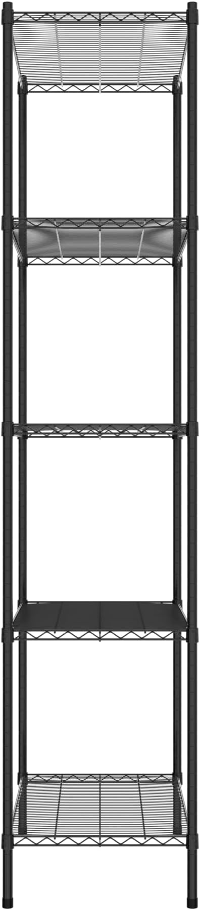 Commercial NSF Listed Black Epoxy Stationary Wire Shelving Kit 21" x 36" x 96", with 5 Shelves Perfect for Warehouse, Walk-in Refrigerator, Freezer, Grocery Store, Restaurant, Dishroom