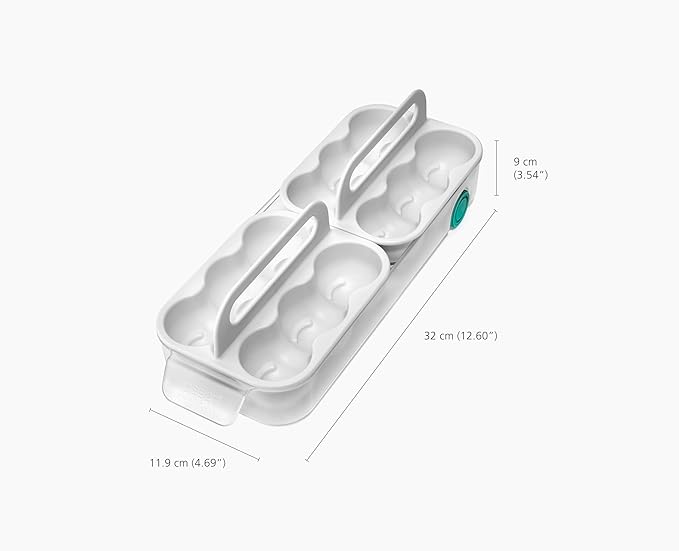 Joseph Joseph FridgeStore Egg Storage Caddy – Holds 12 Eggs, Easy-Access Handle and Wheels, BPA-Free Fridge Organizer