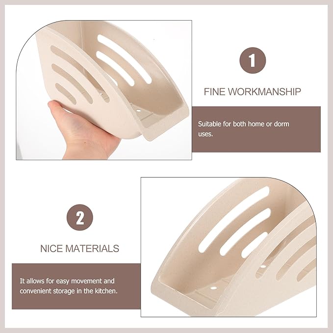 2pcs Kitchen Dish Drying Rack Countertop Plate Storage Holder with Drainage Compact Utensil Organizer Cabinet Dinner Plates Holder Space-Saving Beige