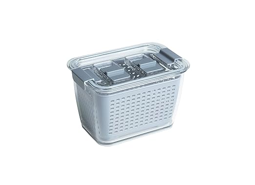 Kitchen Spaces Small Colander Stackable Food Storage Bin, Grey