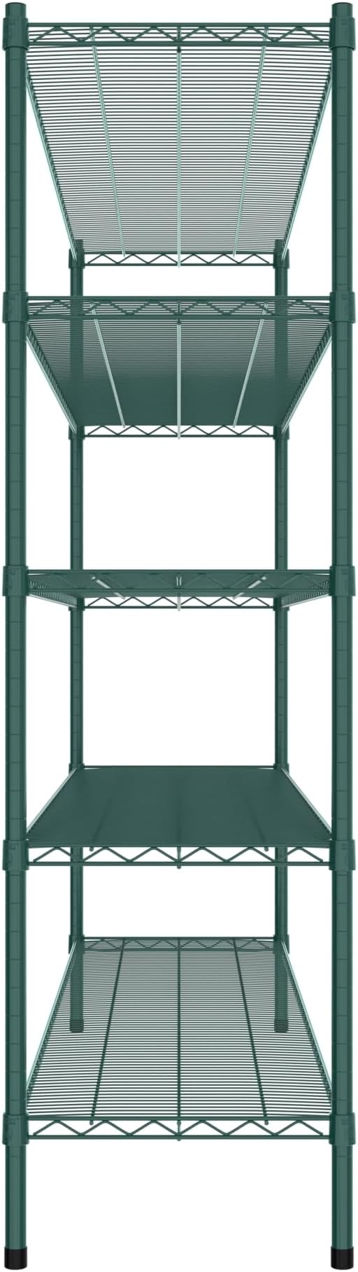 Commercial NSF Listed Green Epoxy Stationary Wire Shelving Kit 18" x 72" x 64", with 5 Shelves Perfect for Warehouse, Walk-in Refrigerator, Freezer, Grocery Store, Restaurant, Dishroom