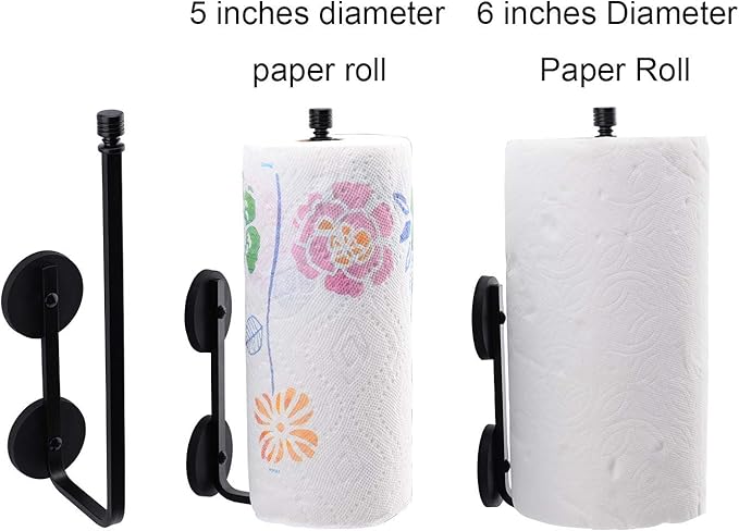 Magnetic Paper Towel Holder Paper Towel Rack Tower Bar for Refrigerator, Metal Cabinet Black