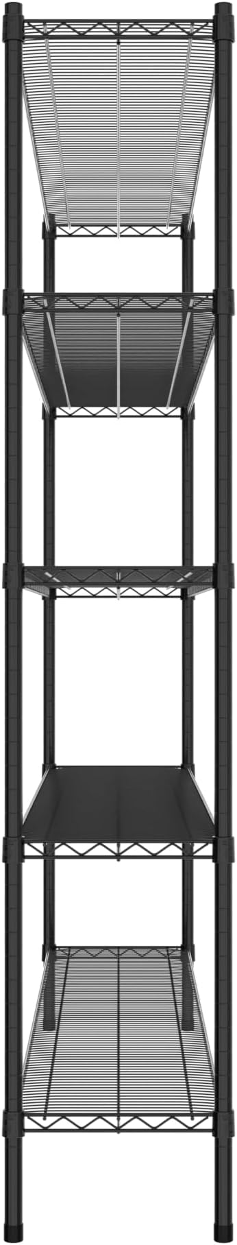 Commercial NSF Listed Black Epoxy Stationary Wire Shelving Kit 14" x 72" x 74", with 5 Shelves Perfect for Warehouse, Walk-in Refrigerator, Freezer, Grocery Store, Restaurant, Dishroom