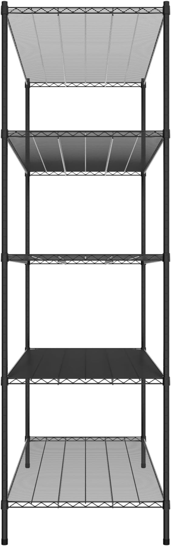 Commercial NSF Listed Black Epoxy Stationary Wire Shelving Kit 30" x 72" x 96", with 5 Shelves Perfect for Warehouse, Walk-in Refrigerator, Freezer, Grocery Store, Restaurant, Dishroom