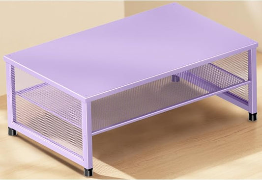 2-Tier Computer Monitor Stand Riser, Desk Organizer for Monitor, Printer & Laptop Stand, Desktop Workspace Organizers for Office Supplies(Purple)