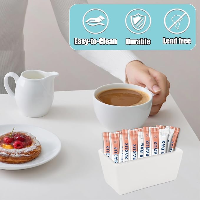 Ceramic Sugar Packet Holders, 8 Pack 5 Oz Sugar Packet Organizer Porcelain Sugar Bag Bowl Tea Bag Bowl For Kitchen, Cafe, Restaurant, 4.2" L X 2.4" W X 2" H