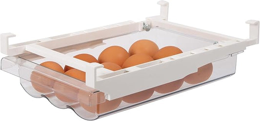 Oggi Undershelf 18 Egg Fridge Drawer - Clear Plastic Refrigerator Organizers and Storage - Easy-to-Mount Pull-Out Egg Drawer - Maximize Space with Fridge Organizers and Storage Solution - 12x7.5x4.3