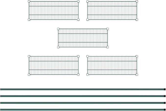Commercial NSF Listed Green Epoxy Stationary Wire Shelving Kit 12" x 30" x 96", with 5 Shelves Perfect for Warehouse, Walk-in Refrigerator, Freezer, Grocery Store, Restaurant, Dishroom