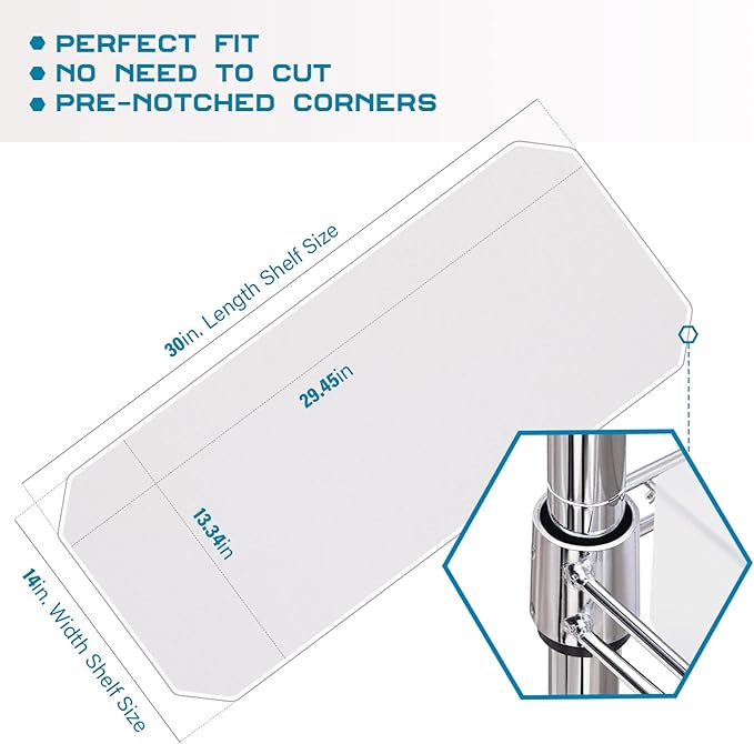 BRIAN & DANY Wire Shelf Liner 14" X 30", Set of 10, Heavy Duty Shelf Liners for Wire Shelving, Waterproof Protector Mats, Transparent