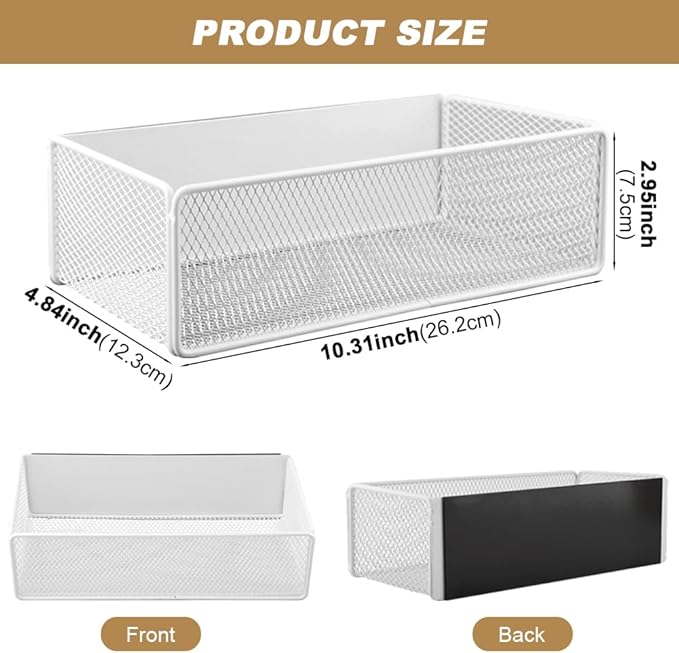 Bibabala Magnetic Shelf for Washing Machine,Magnetic Basket Organizer Holder for Fridge,Spice Rack,Washer Dryer Shelf, Storage Bin Box Containers,Basket Organizer for Laundry Kitchen,White