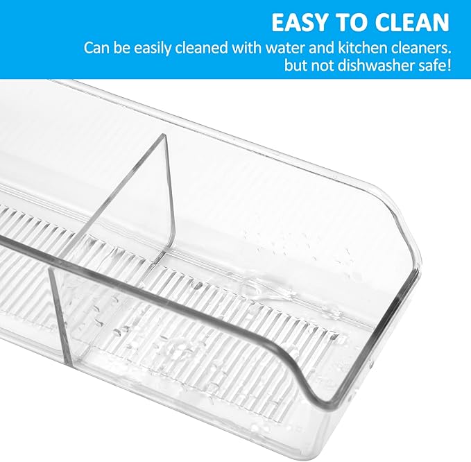 Tea Bag Organizer, Tea Bag Holder Box Storage Bin, Clear Tea Packet Plastic Drawer, Sugar Packet, Coffee, Condiment, Spice Bag Holder for Kitchen Cabinet, Countertop, Fridge