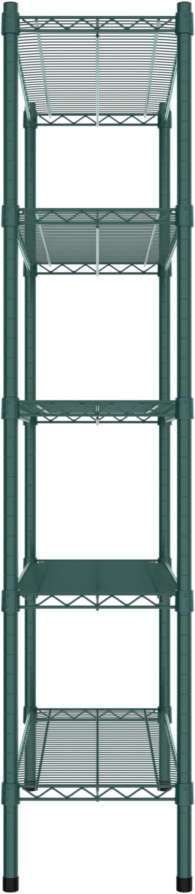 Commercial NSF Listed Green Epoxy Stationary Wire Shelving Kit 14" x 36" x 64", with 5 Shelves Perfect for Warehouse, Walk-in Refrigerator, Freezer, Grocery Store, Restaurant, Dishroom