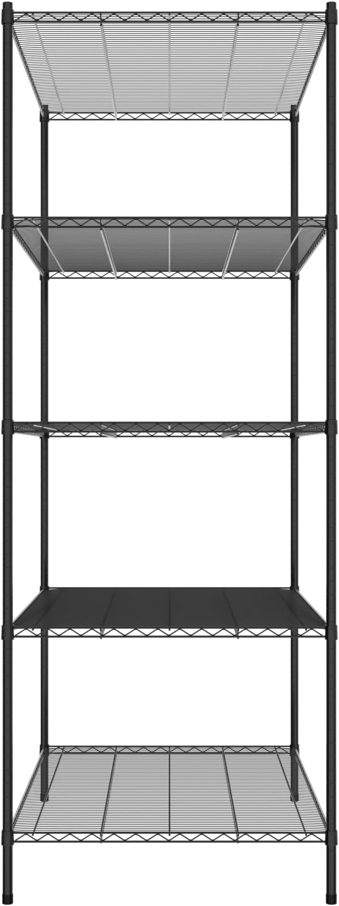 Commercial NSF Listed Black Epoxy Stationary Wire Shelving Kit 36" x 54" x 96", with 5 Shelves Perfect for Warehouse, Walk-in Refrigerator, Freezer, Grocery Store, Restaurant, Dishroom